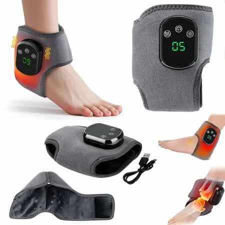 Foot Massager,3-in-1 Wireless Heated Compression Feet and Ankle Massager,with Heat,Deep Kneading & Air Pressure (1 pcs)