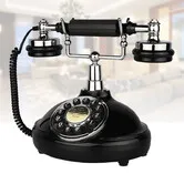 Retro Landline Phone, Corded Black Classic Vintage Phone, Old Fashion Telephone Set for Home Office Hotel, Wired Antique Telephone Gift for Seniors