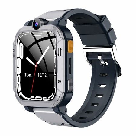 4G Kids Smart Watch with GPS Tracker,SIM Calling Face Unlock Video Calls SOS Alerts,IP67 Waterproof, 800mAh Battery,Voice Chat,Live Location(Grey)