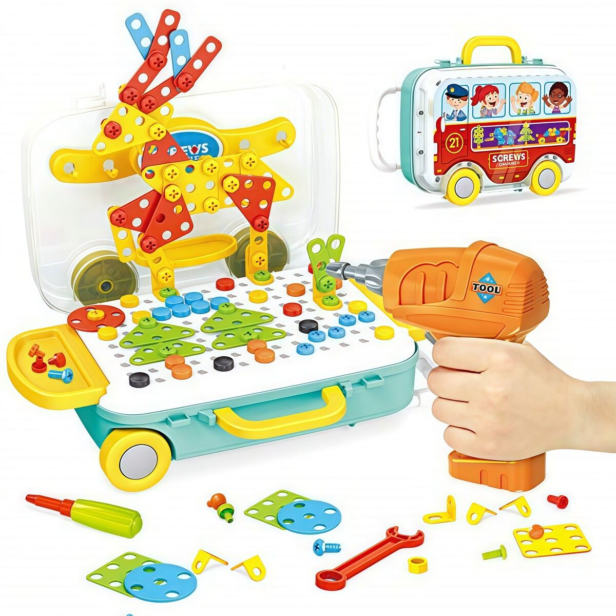 Electric Drill Puzzle Construction Toys STEM Educational DIY Toy Set ...