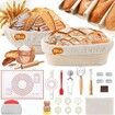 Sourdough Bread Baking Supplies Sourdough Starter Kit for Bread Making 10in Round Oval Banneton Bread Proofing Basket with Liners Sourdough Kit