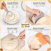 37 Pcs Sourdough Starter Kit for Beginners Bread Baking Supplies Bread Making Tools 9 Inch Round 10 Inch Oval Banneton Bread Proofing Basket Set