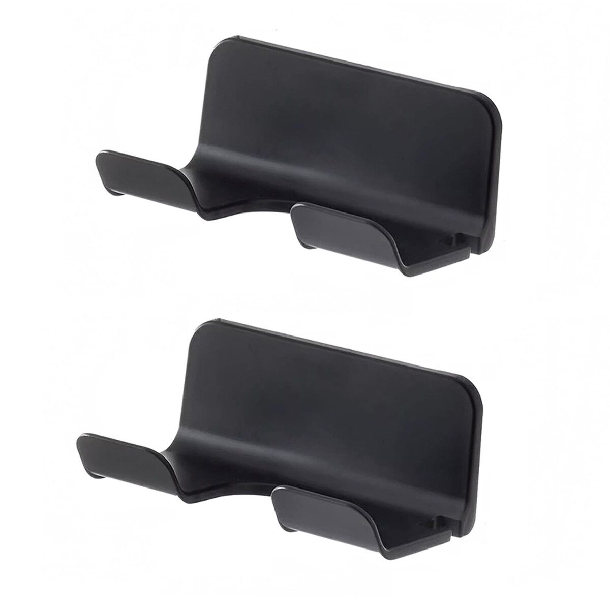 Universal Hair Dryer Holder,Blow Dryer Hanger Wall Mount for Hair Dryer Hook with Plug Cord Organizer Self Adhesive (2 Pack Black)