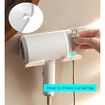 Universal Hair Dryer Holder,Blow Dryer Hanger Wall Mount for Hair Dryer Hook with Plug Cord Organizer Self Adhesive (2 Pack White)