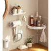 Universal Hair Dryer Holder,Blow Dryer Hanger Wall Mount for Hair Dryer Hook with Plug Cord Organizer Self Adhesive (2 Pack White)