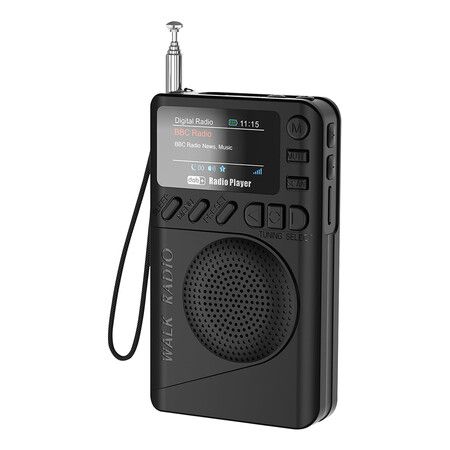 Pocket DAB Radio Portable, Personal FM/DAB Digital Radio with Bluetooth Speaker, Rechargeable Support TF Card Sleep Timer Headphone Jack