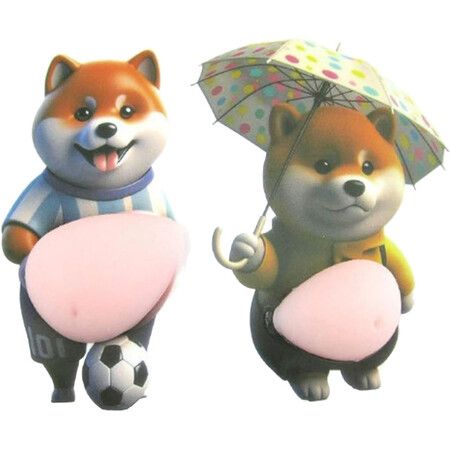 Dog Belly Sticker Stress Relief Fidgety Toy, Anti-Scratch Protection Stickers, 2D Soft Belly Pinch Toys for Car Door & Fridge Door (Style B)