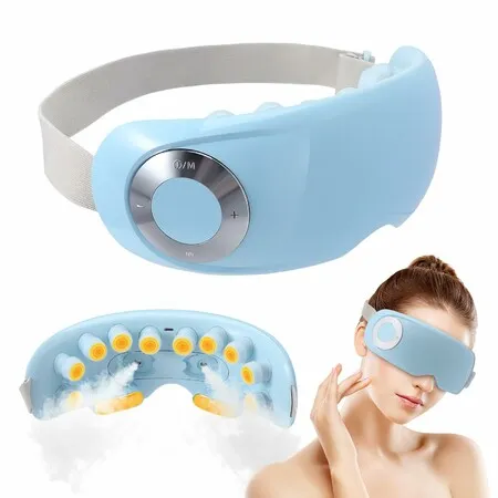 Eye Steamer for Dry Eyes,Heated Eye Mask Massager with Music,4 Massage Modes,Heated Care Device for Relax Eye Strain Rechargeable Portable for Men Women