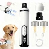 Groom Pro Nail Grinder with 2 LED Light 3-Speed Quiet Painless Paws Grooming Smoothing for Small Medium Large Dogs and Cats (1+2*Replacement Head)