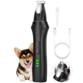 Dog Paw Trimmer with LED Light 2 Speed Low Noise Paw Trimmers for Dog Feet,Cordless Electric Dog Clippers for Grooming Cat Hair Shaver for Paws,Ears(Black)