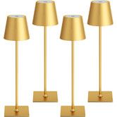 Cordless Rechargeable Table Lamp 5000mAh Battery Operated Lamps,3 Colors Stepless Dimming Touch Lamp,4 Pack,Gold