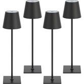 Cordless Rechargeable Table Lamp Black 5000mAh Battery Operated Lamps,3 Colors Stepless Dimming Touch Lamp,4 Pack