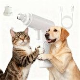 Dog Nail Grinder Electric Low Vibration Pet Nail Trimmer with 2 LED Lights Cordless 3 Speeds Paw Grooming for Small Medium Large Dogs Cats(White)