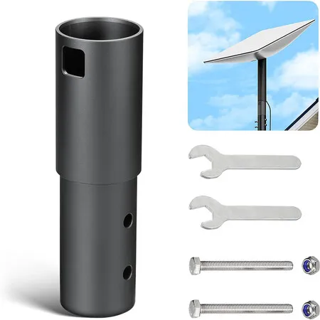 Aluminium Mount for Starlink V2 Heavy Duty Cylindrical Bracket Weather-Resistant Pole Roof and Marine Mount with Bolts Outdoor Installation