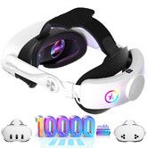 RGB Battery Head Strap for Meta Quest 3s/Quest 3, 10000mAh Battery Pack Compatible with Oculus Quest 3s/Quest 3 for Extended 8 Hrs of Playtime