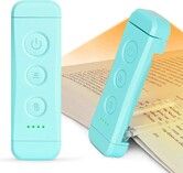 USB Rechargeable Book Light for Reading in Bed,Portable Clip-on LED Reading Light,3 Amber Colors & 5 Brightness Dimmable,Compact & Long Lasting (Blue)