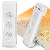 USB Rechargeable Book Light for Reading in Bed,Portable Clip-on LED Reading Light,3 Amber Colors & 5 Brightness Dimmable,Compact & Long Lasting (White)