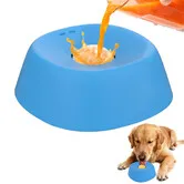 Slow Feeder Dog Bowls for Liquid Treat,Anti-Slip Entertained Ball-in Bone Broth Dog Lick Bowl,3/4 Cup Yogurt Pup Lick Toy