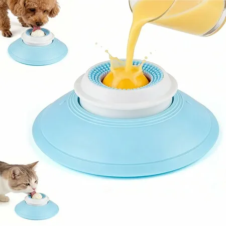 Lick Sphere Dog,Anxieties Relief Slow Feeder Dog Lick Ball Treat Dispenser,Non-Slip Licking Bowl,Enrichment Toys,Suitable for All Types of Dogs/Cats
