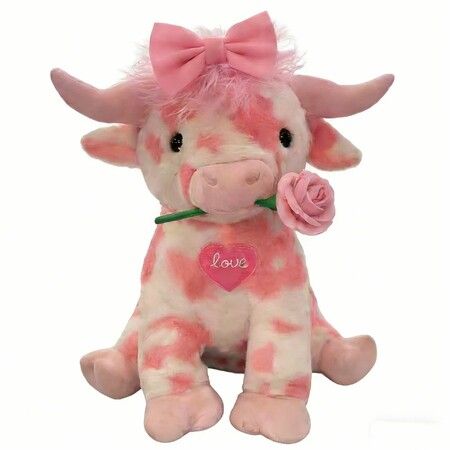 35CM Highland Cow Stuffed Animal, Cute Plushies Fluffy Cow Gifts Realistic Highland Cows Plush Figure Toy