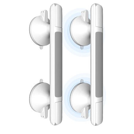 2Pcs Grab Bars for Bathtubs and Showers with Indicator, Suction Cup Shower Handle, Easy Install Tool-Free Design (Grey)