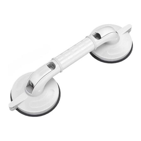 Shower Handle for Bathtubs & Showers, 38CM Grab Bars for Bathroom with Strong Hold Suction Cup, Balance Bar Safety Hand Rail for Elderly White