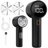 Fabric Shaver,Portable Rechargeable Electric Lint Remover,3 Speeds Adjustable Debobbler,LED Display Bobble Remover,Lint Shaver for Various Fabrics,Black