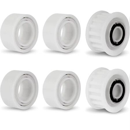 Automatic Robotic Pool Cleaner Replacement Parts,Guide Wheels 4 Pack with 2 Pack Pulley Gears 3884997-R6 for Maytronics Dolphin