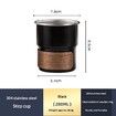 6-Piece Hand Brew Coffee Kit Portable Camping Coffee Set 250ML Stainless Steel Filter Cup EVA Bag Birthday Gift COL Black