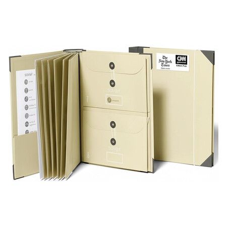 Document Organizer, Premium Life Binder Acid Free Custom Dyed Cloth Bound Accordion Organizer w/ 10 Expandable Pockets File Folders, Slate