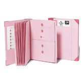 Document Organizer, Premium Life Binder Acid Free Custom Dyed Cloth Bound Accordion Organizer w/ 10 Expandable Pockets File Folders, Pink