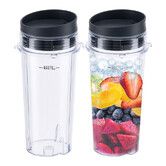 2Pcs Replacement16oz Blender Cup for Ninja,Single Serve Blender Cup With Lids Set For BL770 BL780 BL660 BL740 BL810 Nutri Ninja Series Blenders