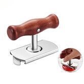 Jar Opener for Seniors with Arthritis and Weak Hands, Adjustable Lid Remover Tool for Jars and Bottles, Heavy Duty Stainless Steel with Wood Handle