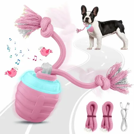 Interactive Dog Toys 2026 Upgraded Motion Activated Balls,Automatic Moving Dogs Toy Wicked Ball for Boredom,Interactive Dog Ball to Keep Them Busy (Pink)