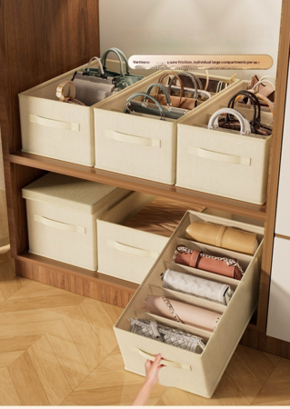 Tote Bag Storage Organizer Space-Saving Wardrobe 5 Dividers Dustproof Bag Holder Multi-Functional Packing Pouch Dustproof Bag Holder