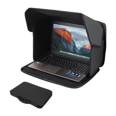 Laptop Sun Shade,Laptop Sun Glare Shield Privacy Screen Hood Computer Sunshade Bag for Working Outside Foldable Computer Shield Cover Outside 15-16''