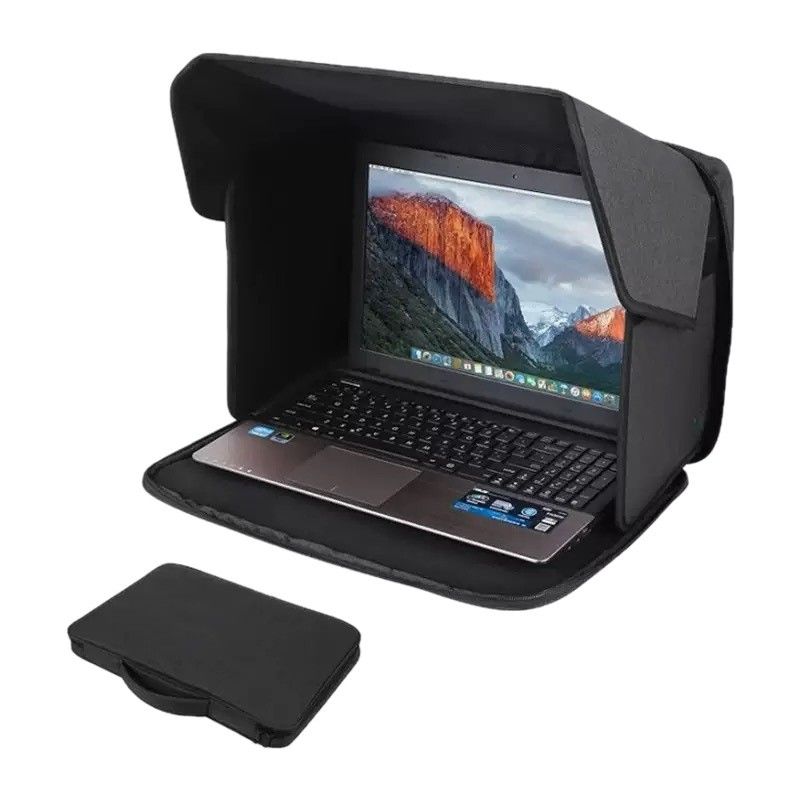 Laptop Sun Shade,Laptop Sun Glare Shield Privacy Screen Hood Computer Sunshade Bag for Working Outside Foldable Computer Shield Cover Outside 15-16''