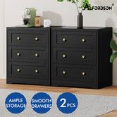 ALFORDSON 2x Chest of Drawers Storage Cabinet Bedside Table Hamptons Drawers