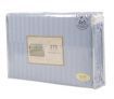 Luxury Queen Bed Size Fitted & Flat Sheet / Pillowcase Set - Blue Stripes 375TC Sateen 100% Egyptian Cotton