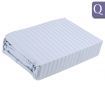 Luxury Queen Bed Size Fitted & Flat Sheet / Pillowcase Set - Blue Stripes 375TC Sateen 100% Egyptian Cotton