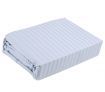 Luxury Queen Bed Size Fitted & Flat Sheet / Pillowcase Set - Blue Stripes 375TC Sateen 100% Egyptian Cotton