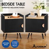 ALFORDSON 2x Bedside Table Cabinet Nightstand Side Storage Black