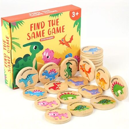 Wooden Memory Game,Montessori Toy,Pair And Memory Game,Dino Tattoo Association Memory Game Educational Toys For Boys Girls Age 3+