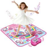 Unicorn Dance Mat Toy, Bluetooth Light-Up Musical Floor Mat with 4 Game Modes and Adjustable Volume, Birthday & Christmas for Girls