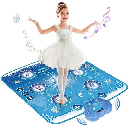 Frozen Dance Mat Toy, Bluetooth Light-Up Musical Floor Mat with 4 Game Modes and Adjustable Volume, Birthday & Christmas for Girls