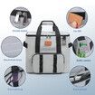 Freshness Ice Pack Lunch Bag,Large Capacity Multi-Pocket Portable Handbag,Cooler Bag for Outdoor Picnic,Camping,Food Delivery,Back to School Grey