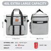 Freshness Ice Pack Lunch Bag,Large Capacity Multi-Pocket Portable Handbag,Cooler Bag for Outdoor Picnic,Camping,Food Delivery,Back to School Grey