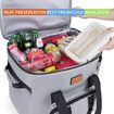 Freshness Ice Pack Lunch Bag,Large Capacity Multi-Pocket Portable Handbag,Cooler Bag for Outdoor Picnic,Camping,Food Delivery,Back to School Grey