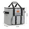 Freshness Ice Pack Lunch Bag,Large Capacity Multi-Pocket Portable Handbag,Cooler Bag for Outdoor Picnic,Camping,Food Delivery,Back to School Grey