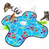 Interactive Cat Toys for Indoor Cats, Fluttering Butterfly Moving Concealed Feathers Realistic Animal Sounds, Rechargeable & Touch Activated Cat Toy